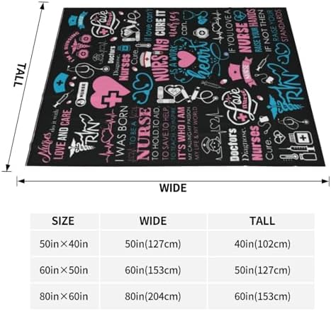 Funny Nurse Gifts for Women Soft Flannel Blanket