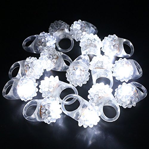 30PCS White LED Flashing Jelly Bumpy Rings for Rave Party