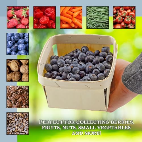 Cornucopia Brands 8 Pack Quart Wooden Berry Baskets
