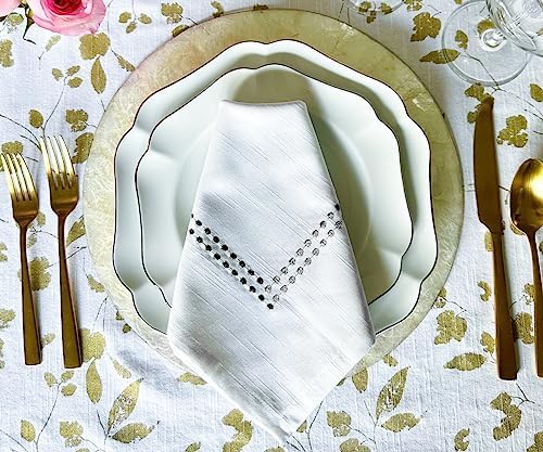 Black and White Cotton Napkins Set of 4