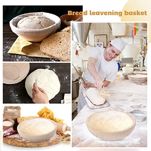 Patelai 10 Piece Sourdough Proofing Baskets with Liners and Scrapers