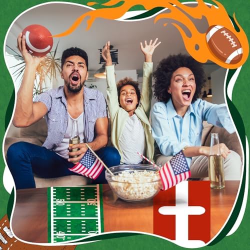 12 Pcs Football Themed Table Runners for Game Day Parties