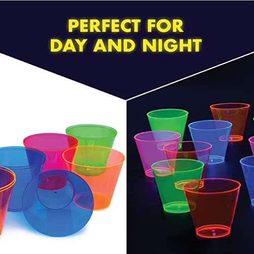 Neon Party Supplies Set with Blacklight UV Glow