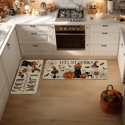 Artoid Mode Halloween Spider Web Kitchen Mats Set of 2