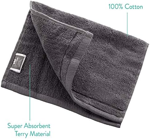 Creative Scents Cotton Fingertip Towels Set 4 Pack Grey