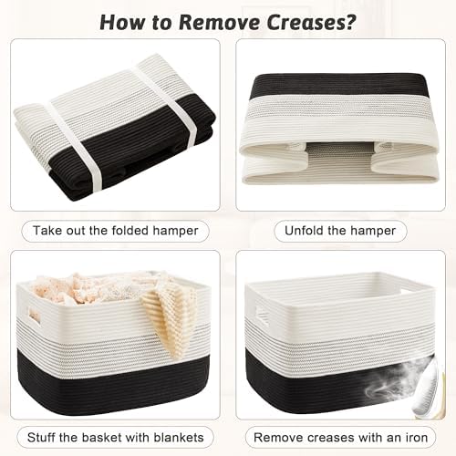 Artfeel Cotton Rope Laundry Basket for Decor
