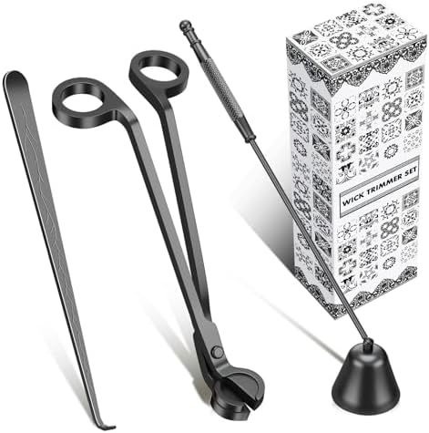 Calary 3 in 1 Candle Care Kit with Snuffer Trimmer and Dipper Black