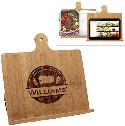 Personalized Bamboo Cookbook Holder with Monogram