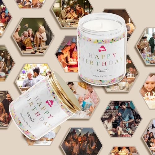 Lihome Happy Birthday Candle - Vanilla Scented Jar Candle