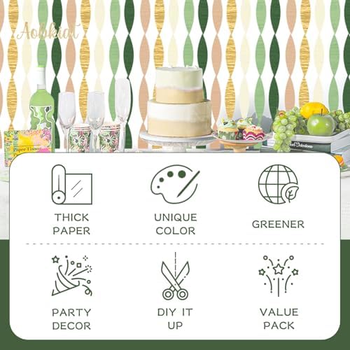 AOBKIAT Wedding Party Decorations 5 Rolls Streamers