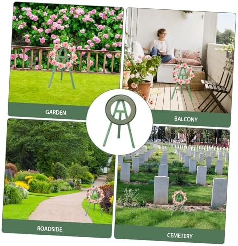 Happyyami Fresh Flower Stand for Funeral Wreaths Adjustable Tripod Rack