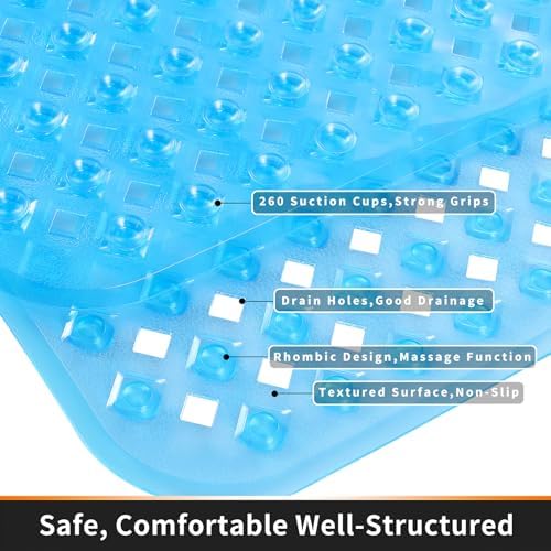 Yimobra Non-Slip Bathtub Mat with Suction Cups and Drain Holes
