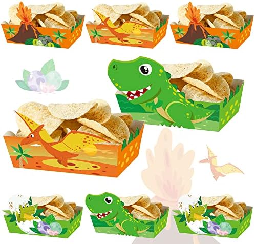 24Pcs Cartoon Dinosaur Serving Trays for Kids Birthday Party