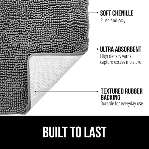 Gorilla Grip Bath Rug Mat 24x17 Grey