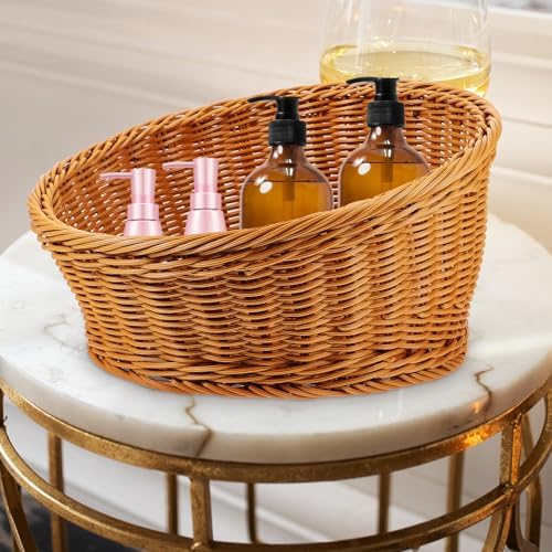 Amosfun Round Bread Basket Fruit Basket Storage Basket 12x12x75 Inch