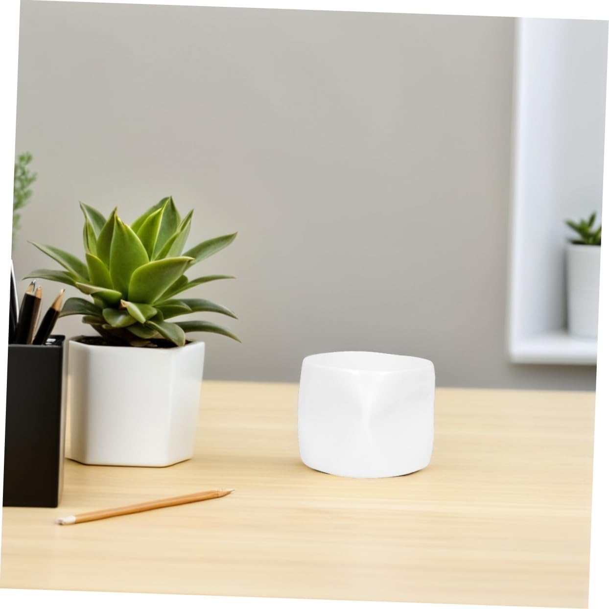Ciieeo Mini White Porcelain Tea Cup and Candle Holder