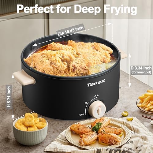 TOPWIT 4L Electric Hot Pot with Non-Stick Coating