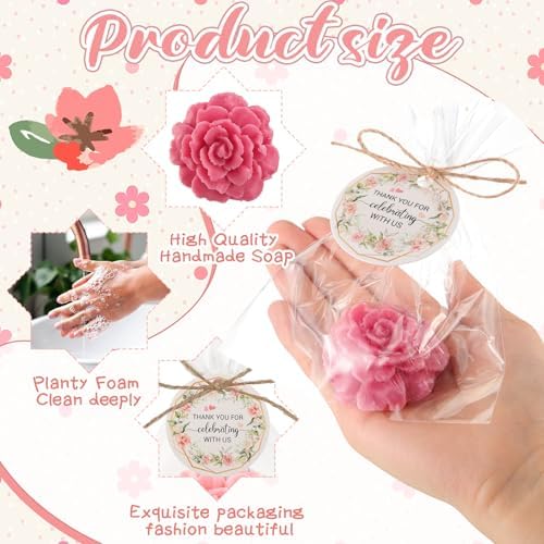 Demissle 20 Piece Flower Mini Soap Gift Set for Wedding and Party