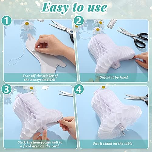 Leitee 12 Piece White Honeycomb Paper Bells