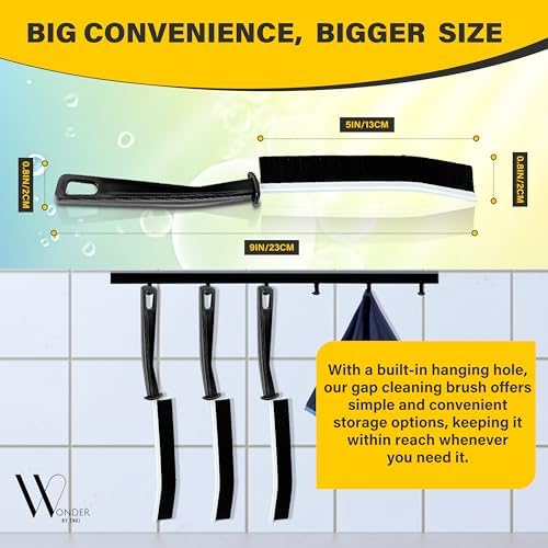 Hard Bristle Crevice Cleaning Brush 3 Pcs for Narrow Spaces