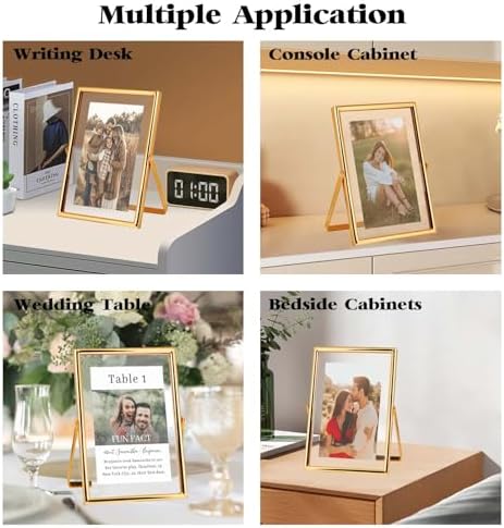 Xinkerco 5x7 Gold Floating Frame 2 Pack for 4x6 and 3x5 Photos