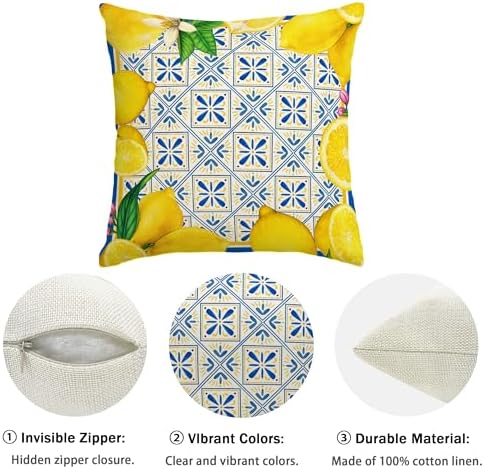 Yarcooly Summer Lemon Throw Pillow Covers