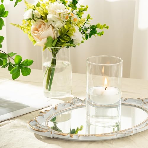12pcs Glass Cylinder Vases for Centerpieces