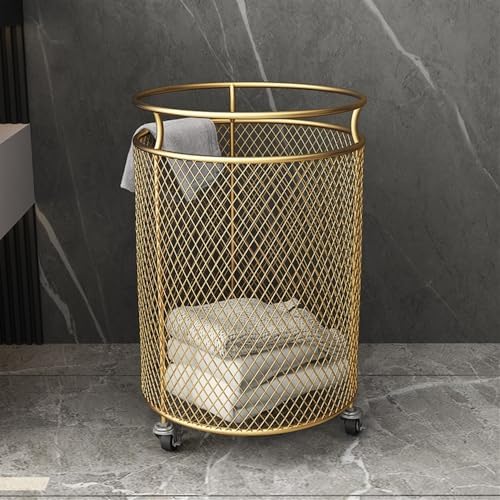Floor Standing Storage Rack With Wheels and Laundry Basket