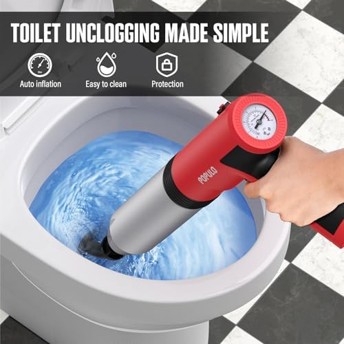 POPULO Electric Toilet Plunger High Pressure Drain Unclogger