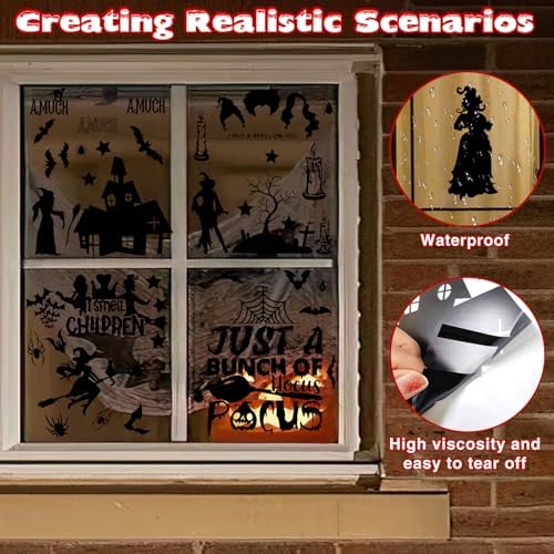 99PCS Halloween Window Stickers Silhouette Decorations