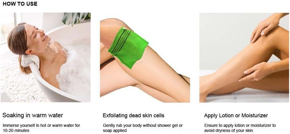 8 pcs Asian Exfoliating Bath Washcloth Red Green