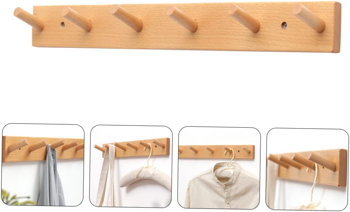 Bestyash Wooden Wall Mounted Storage Hanger for Clothes and Hats