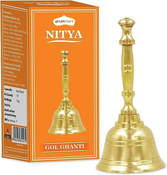 Shubhkart Handbell 37 Inch Brass Pooja Bell