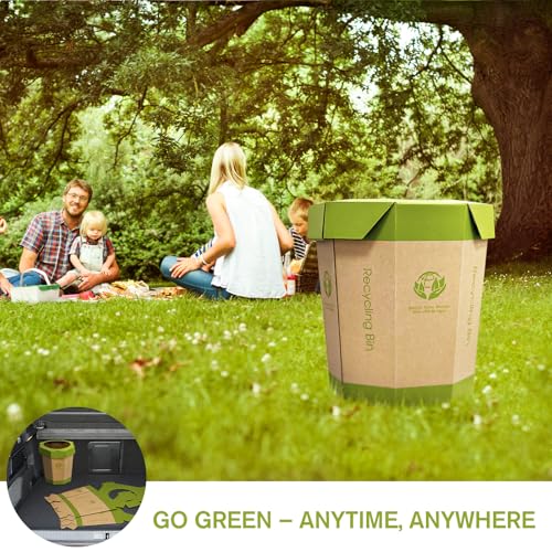 QIMATOP 5 Pack Cardboard Trash Cans 3 Gallon Reusable Foldable