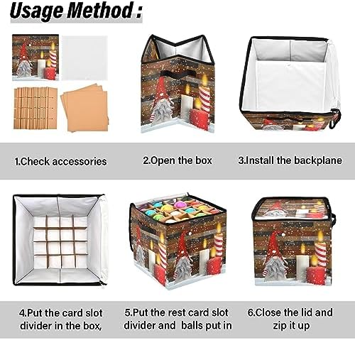 Christmas Ornament Storage Box with Zipper Dividers 13x13 Inch