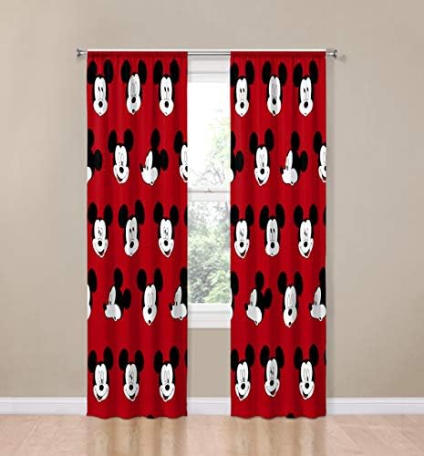 Jay Franco Kids Window Drapes Mickey Mouse Red 84 Inch Set