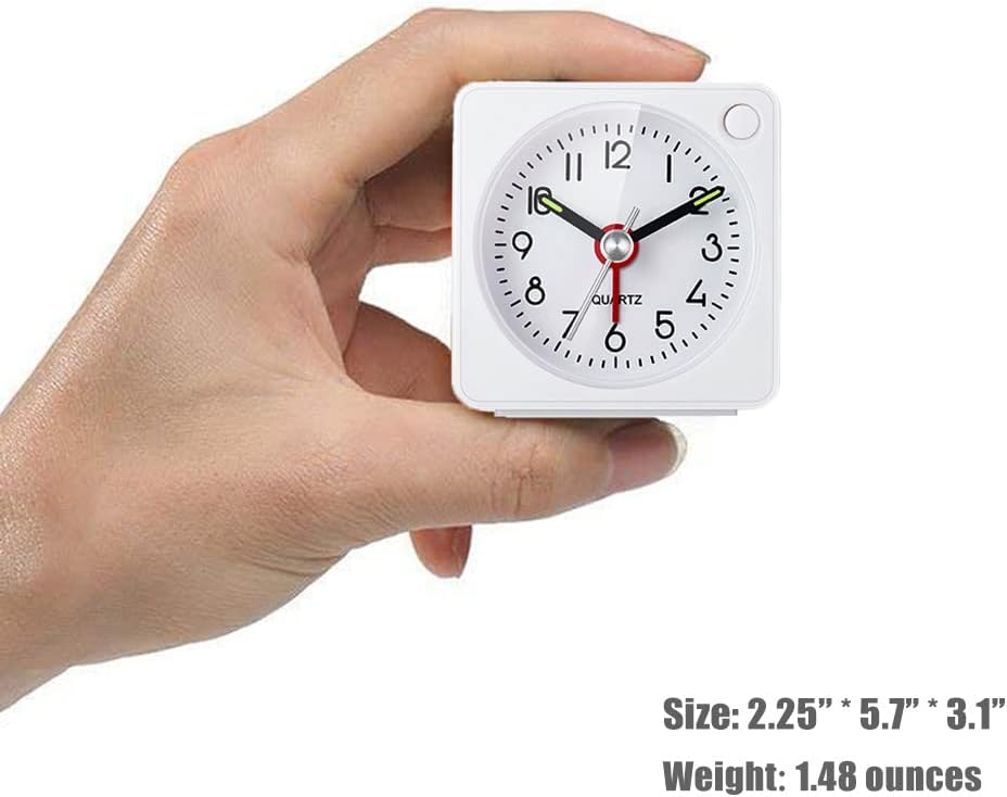 Jisile Ultra Small Analog Alarm Clock with Snooze and Light Function