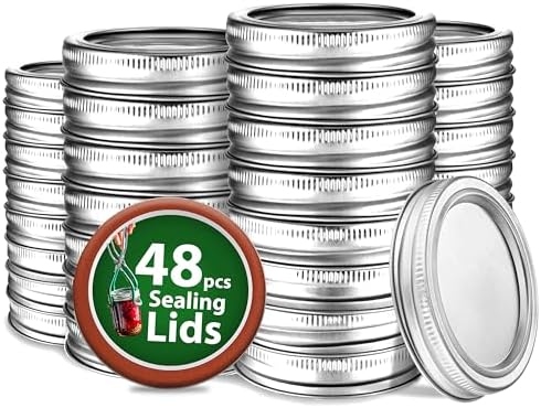 48 Piece Canning Lids with Rings for Mason Jars