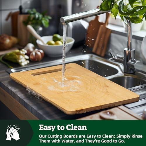 Bamboo Cutting Board with Conversion Chart and Cookbook Stand