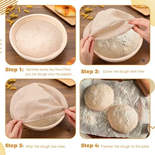 Patelai 10 Piece Sourdough Proofing Baskets with Liners and Scrapers