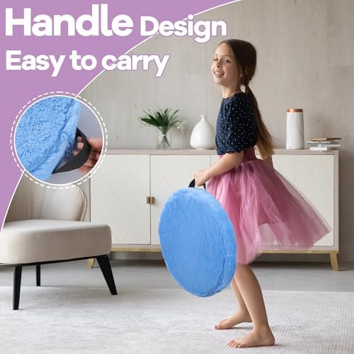 HOMBYS 6-Piece Furry Floor Cushion Set for Kids