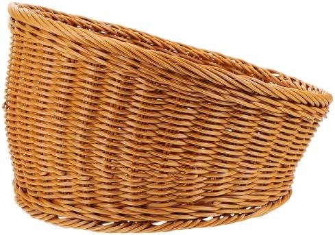 Amosfun Round Bread Basket Fruit Basket Storage Basket 12x12x75 Inch