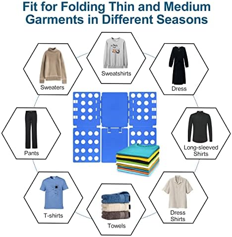 T-Shirt Folder Clothes Folding Board Plastic Laundry Organizer Blue