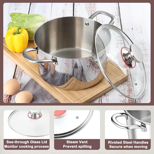 Herogo 8 Quart Stainless Steel Stock Pot with Lid