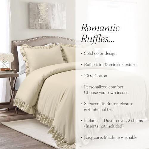 Lush Decor Reyna Soft Knitted Ruffle Blanket King Wheat