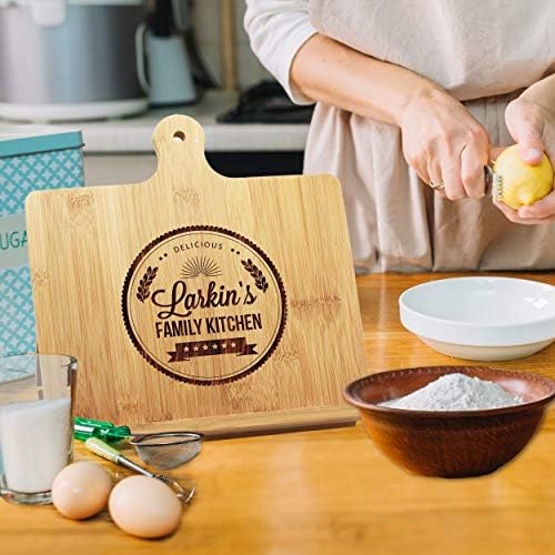 Personalized Bamboo Cookbook Holder with Monogram