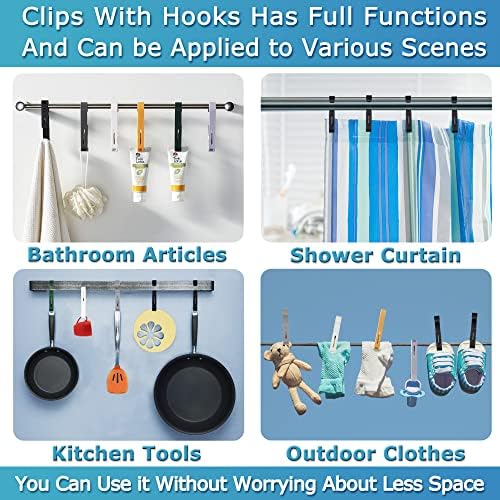XoYoZo 4Pcs Laundry Hooks with Clips Organizer