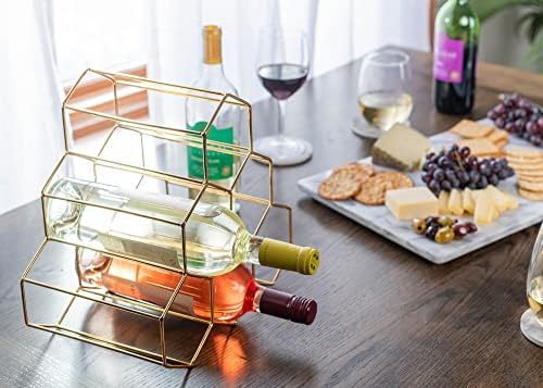NAT Jules Honeycomb Gold Tone Wine Rack