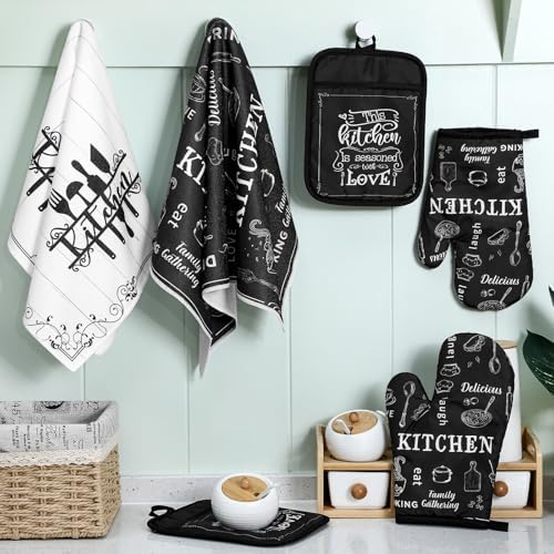 Leinuosen 6 Piece Farmhouse Kitchen Towel Set