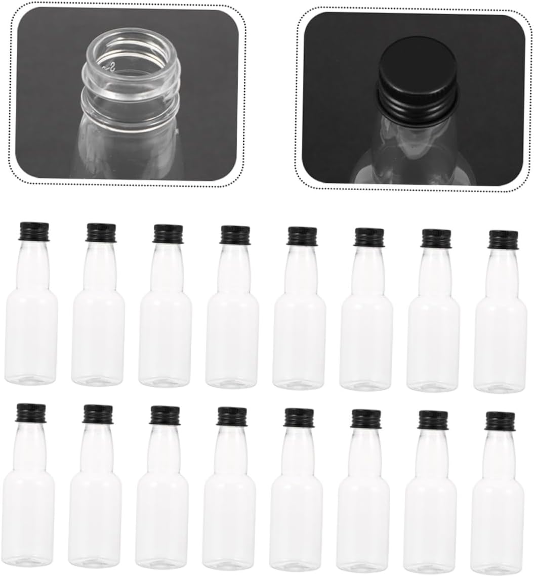 50pcs Clear Glass Shot Bottles with Caps for Home Brewing